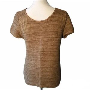 Ann Taylor Loft “Zoe” Brown Shimmer Top Size M